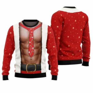 Santa Abs Ugly Christmas Sweater 1 1