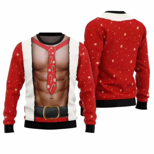 Santa Abs Ugly Christmas Sweater 1 2