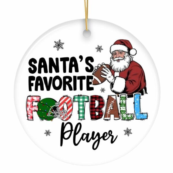 Santas Favorite Football Player Ornament 1