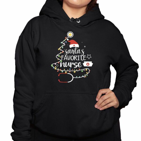 Santas Favorite Nurse Colored Lights Nurse Shirt 3 1