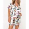 Sarcastic Retro Housewife Satin Pajama Set For Women 1