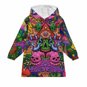 Skull Fantasy Aesthetic Blanket Hoodie 1