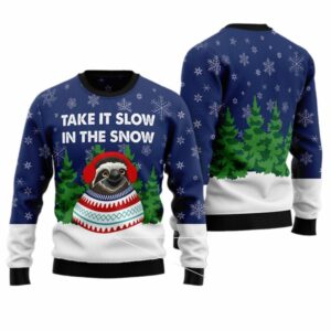 Sloth Take It Slow Ugly Christmas Sweater 1 1