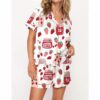 Strawberry Satin Pajama Set For Women 1