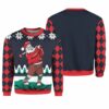 Teeing Off Golfing Santa Ugly Christmas Sweater 1 2