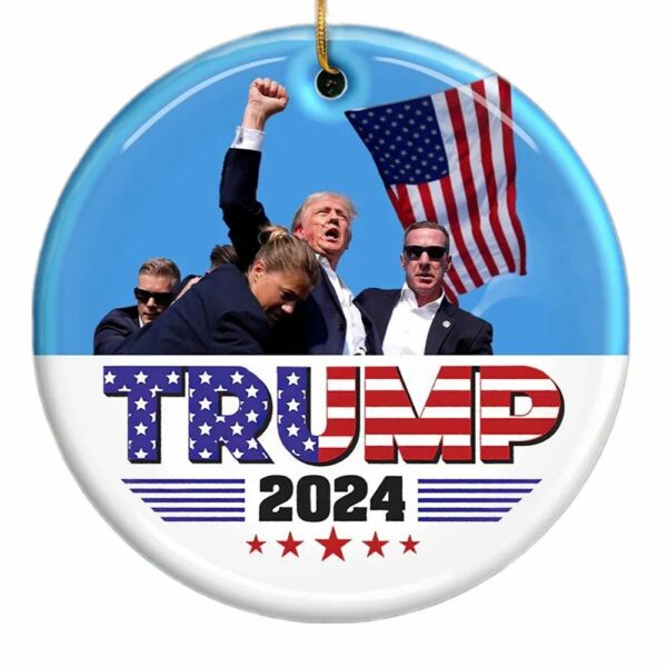 Trump 2024 Fight Ornament 1 1