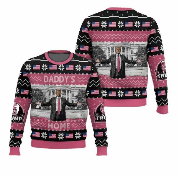 Trump Daddy's Home Ugly Christmas Sweater 1 2