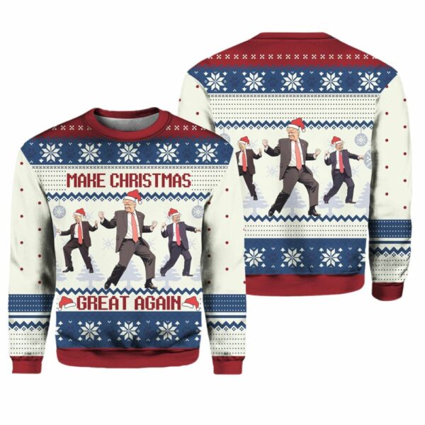 Trump Dance Make Christmas Great Again Ugly Christmas Sweater 1 1