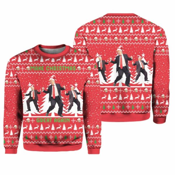 Trump Dancing Make Christmas Great Again Ugly Christmas Sweater 1 1