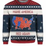 Trump Make America Red Presidential Election Results Map Sweater
