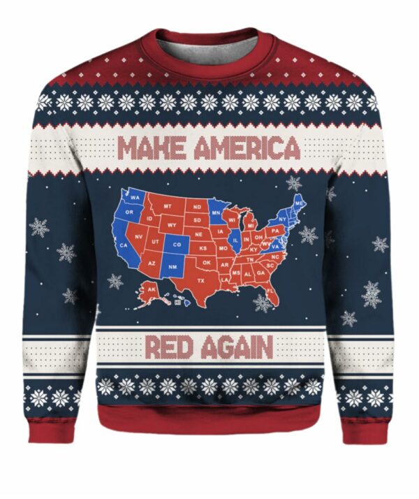 Trump Make America Red Presidential Election Results Map Sweater 1