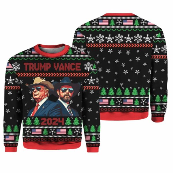 Trump Vance 2024 Election Ugly Christmas Sweater 1 1