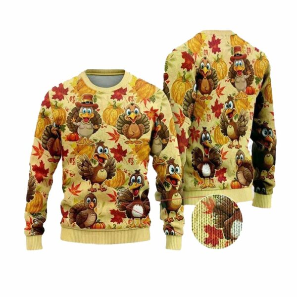 Turkey Maple Ugly Christmas Sweater 1 1