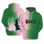 Wicked Movie Inspired Witch And Princess Contrast Gradient Hoodie