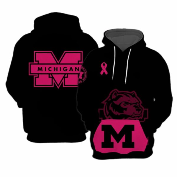 Wolverines 2024 Breast Cancer Awareness Month Hoodie 1 1