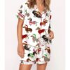 Womens Christmas Dachshund Short Sleeve Pajama Set