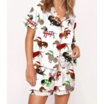 Women's Christmas Dachshund Short Sleeve Pajama Set