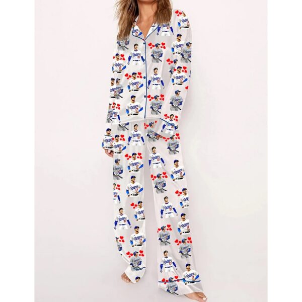 Womens Dodgers Baseball Player Pajama Set