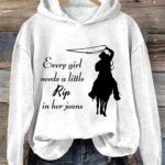 Women's Every Girl Needs A Little Rip In Her Jeans Printed Sweatshirt