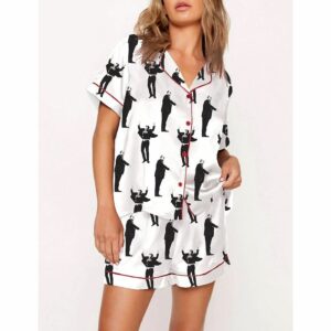 Womens Jumping Musk Print Pajama Set 1