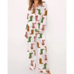 Women's Western Grnch Cowboy Boots Christmas Pajama Set