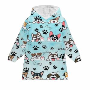 Woof Woof Dog Mom Blanket Hoodie