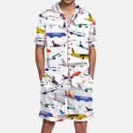 Airline Aircraft Satin Pajama Set For Men