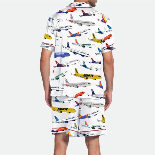 Airline Aircraft Satin Pajama Set For Men 2