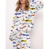 Airline Aircraft Satin Pajama Set For Women 3