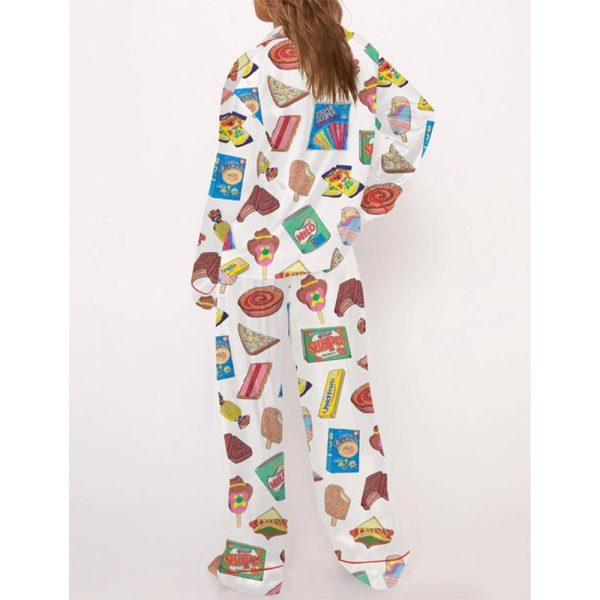 Aussie Fave Food Satin Pajama Set For Women 4