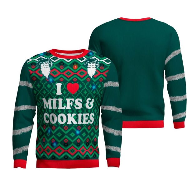 BELLA JHEANTOR I Heart MILFs Cookies Christmas Sweater