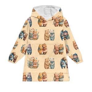 Bear Couple Blanket Hoodie 1