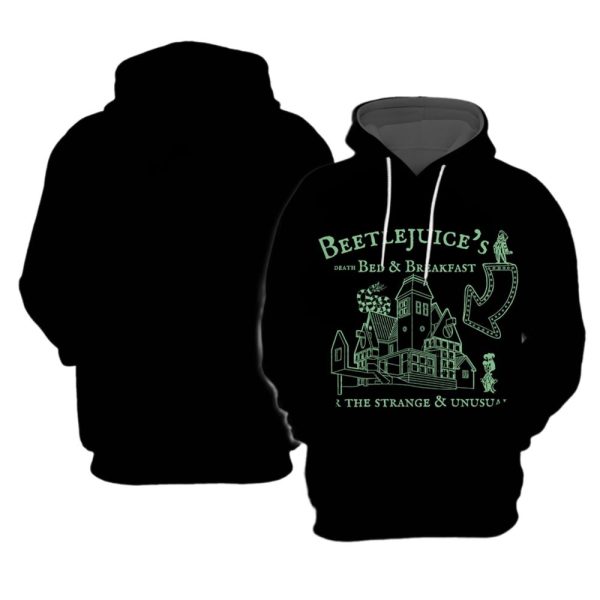 Beetlejuices Death Bed And Breakfast For The Strange And Unusual Hoodie 1 1