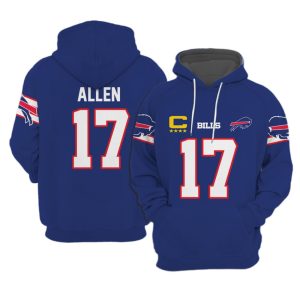 Bills Captain Allen 17 Football Unisex Hoodie 1 1