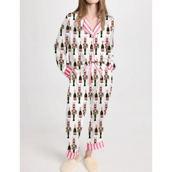 Bucket Nutcracker Print Satin Pajama Set For Women 1