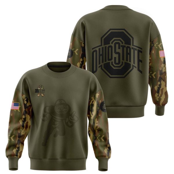 Buckeyes Camo 2025 Salute to Service Shirt 2