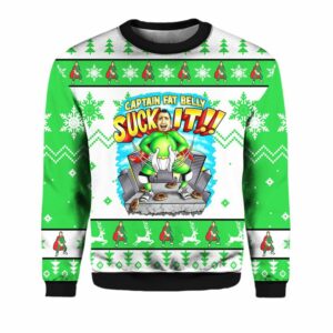 Captain Fat Belly Suck It Ugly Christmas Sweater 1