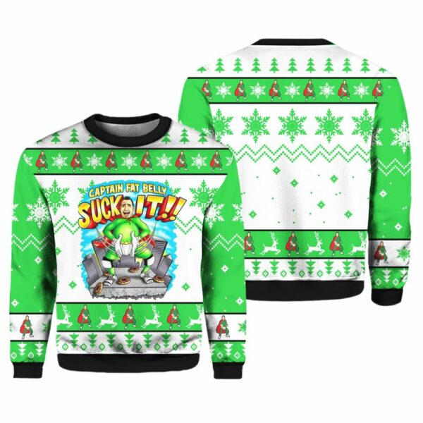 Captain Fat Belly Suck It Ugly Christmas Sweater 3