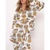 Cat Bread Satin Pajama Set For Women 2