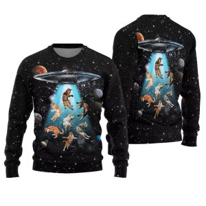 Cats in Space Ugly Christmas Sweater 1 1