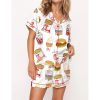 Chicken Nuggets Fast Food Satin Pajama Set For Women 1