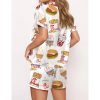 Chicken Nuggets Fast Food Satin Pajama Set For Women 2