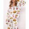 Chicken Nuggets Fast Food Satin Pajama Set For Women 3