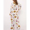 Chicken Nuggets Fast Food Satin Pajama Set For Women 4