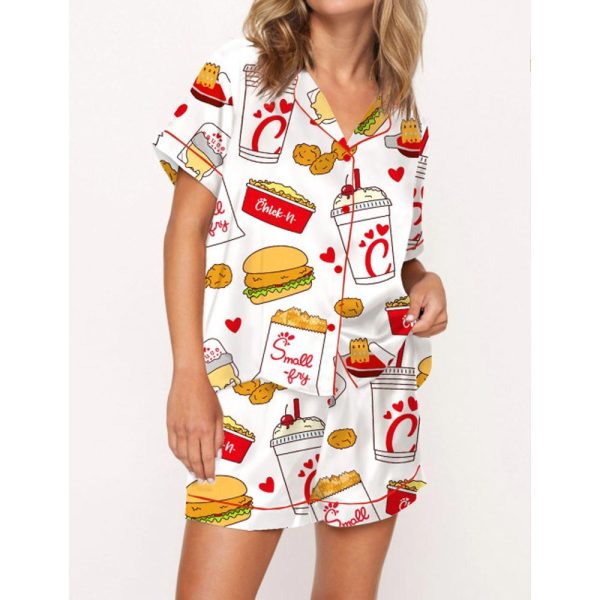 Chicken Nuggets Satin Pajama Set 1