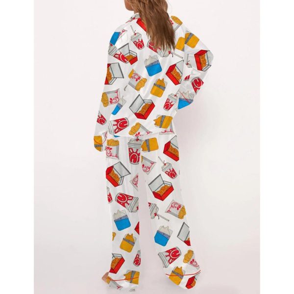 Chicken Nuggets Satin Pajama Set For Women 3