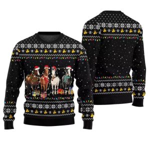 Christmas Horses Ugly Christmas Sweater 1 1