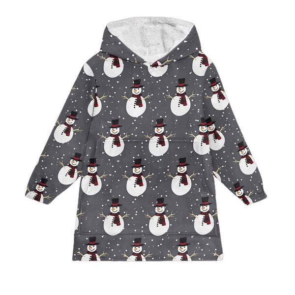 Christmas Snowman Blanket Hoodie 1