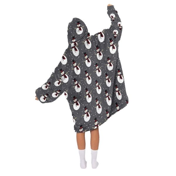 Christmas Snowman Blanket Hoodie 2