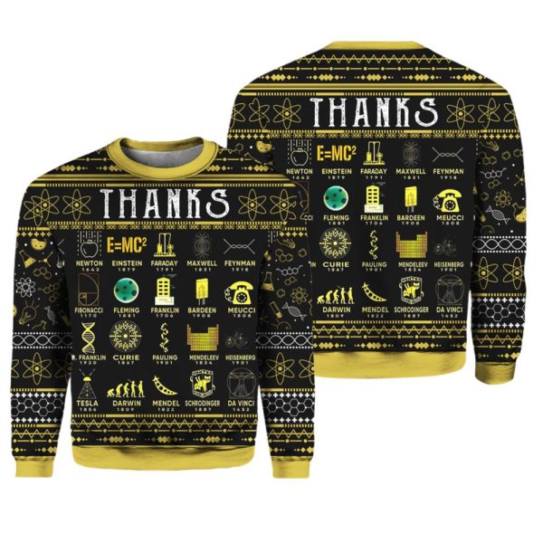 Christmas Thanks Science Ugly Christmas Sweater 1 1